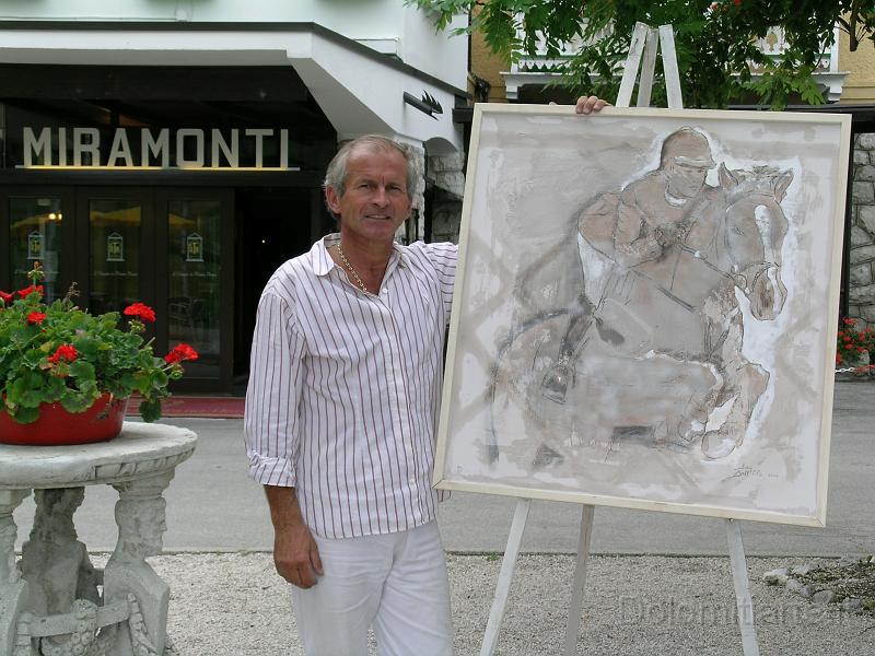 immagine 131.JPG - Dario dall Olio  sta preparando la sua mostra al Grand Hotel Miramonti con l'opera equestre.